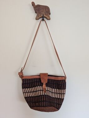 African Woven Jute Boho Bucket Basket Market Bag